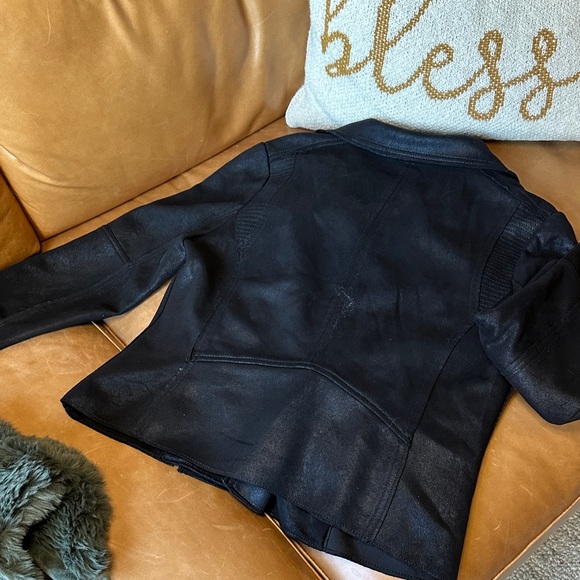 Evereve Black Leather Moto Jacket - Picture 4 of 6